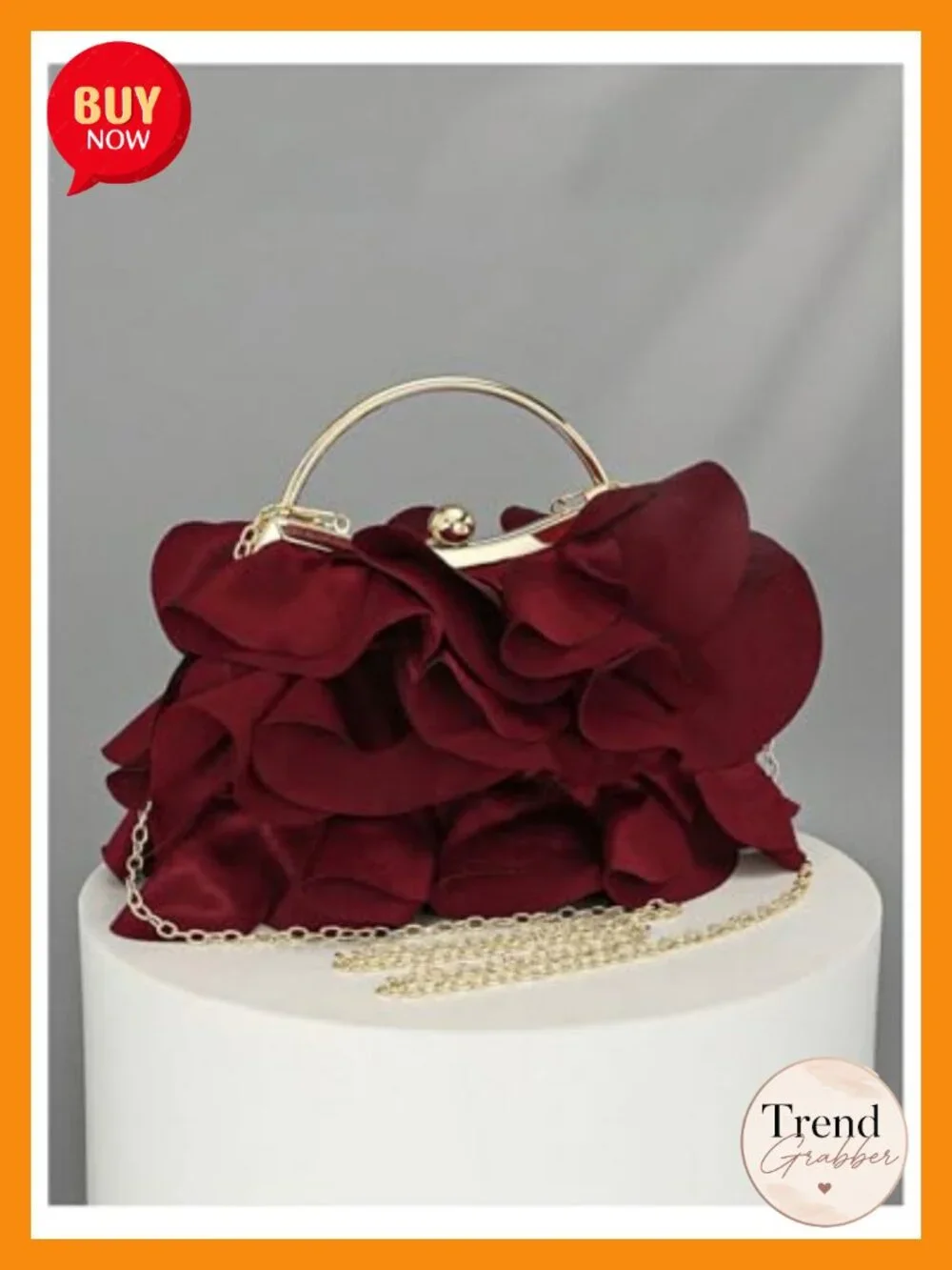 Satin Clutch Purse Formal Evening Handbag Chain Strap Shoulder Bag